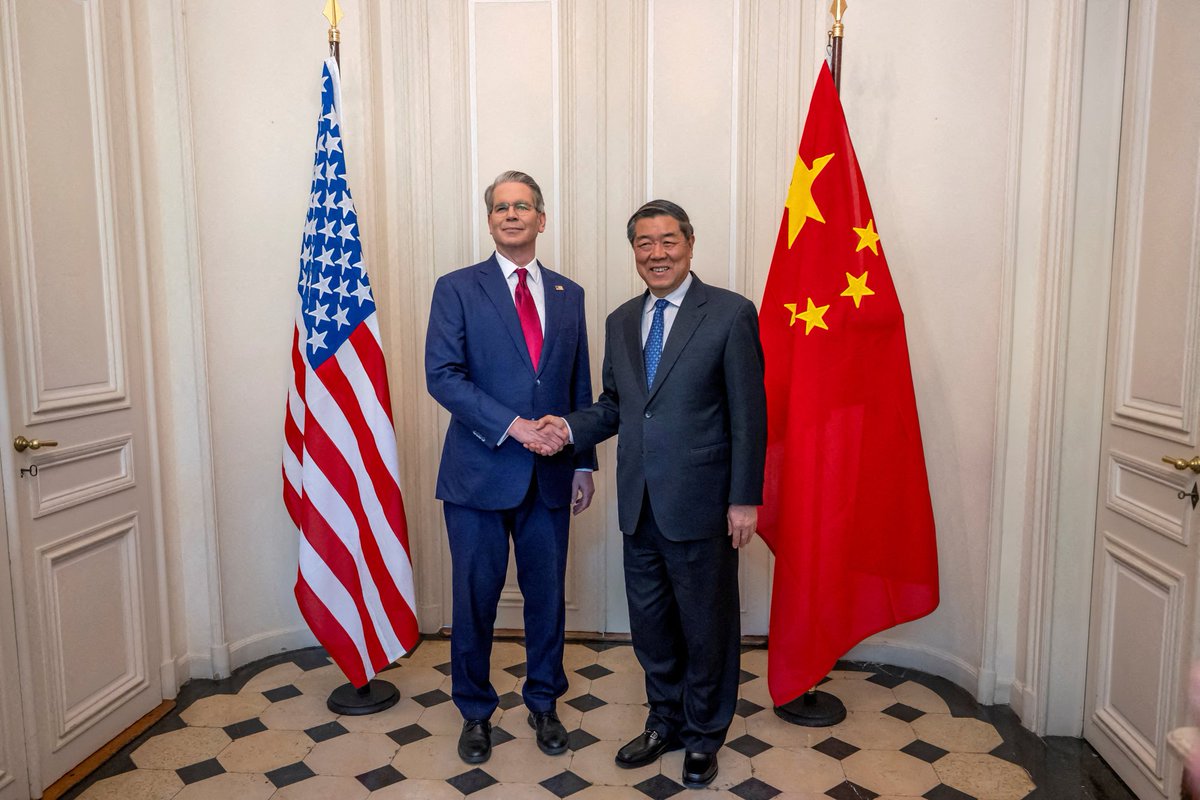 🚨 INVESTING : "Il vicepremier cinese He Lifeng in videoconferenza con Bessent e Greer, secondo Xinhua"