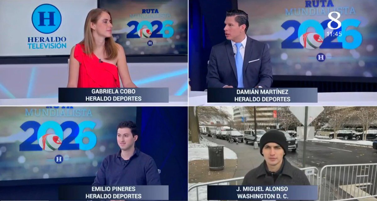 Ⓗ| No te pierdas la transmisión especial de la #RutaMundialista2026 por #HeraldoTelevisión:
>Sorteo
>México conocerá a sus rivales
>Enlace con Juan Miguel Alonso desde Washington D.C.
Con la mejor información de <a href="/gabscobo/">Gabriela Cobo</a>, <a href="/Damian_Mtz/">Damián Martínez</a> y Emilio Pineres. ¡Acompáñanos!