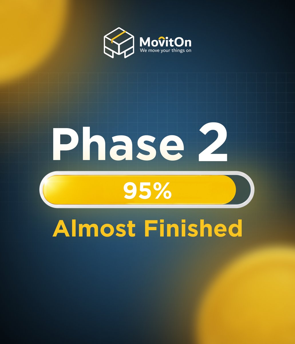 MovitOn_P2P's tweet photo. Phase 2 is now 95.9% filled
The presale is approaching its final threshold

If you plan to participate, the remaining window is closing very quickly
Join: https://t.co/ytvEhVTVvr https://t.co/1kYk4UkIlH