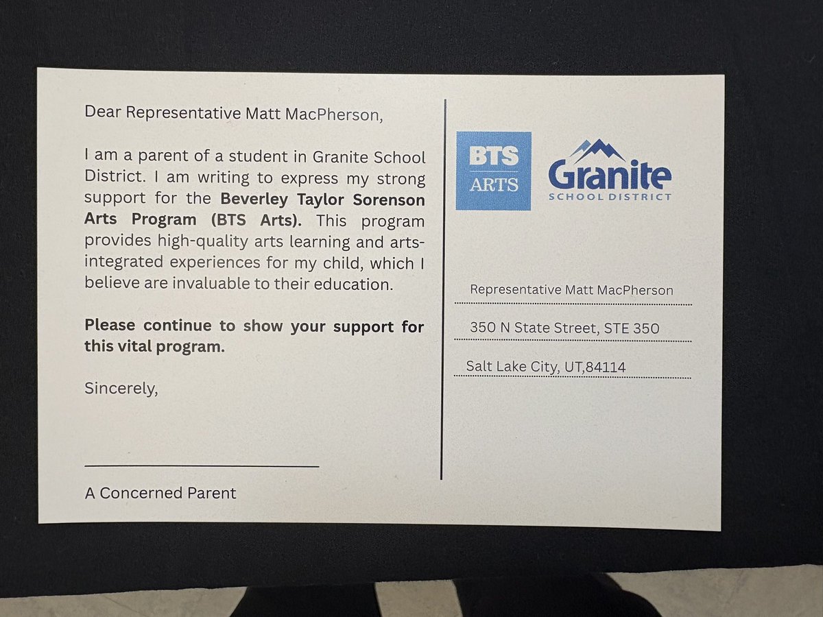 I was invited to attend the Beverly Taylor Sorenson Arts program at Neil Armstrong by their lobbyists.  It was a cute program with cute kids, I loved having my kids involved in similar programs when they were younger.

However, this program is funded primarily by the state