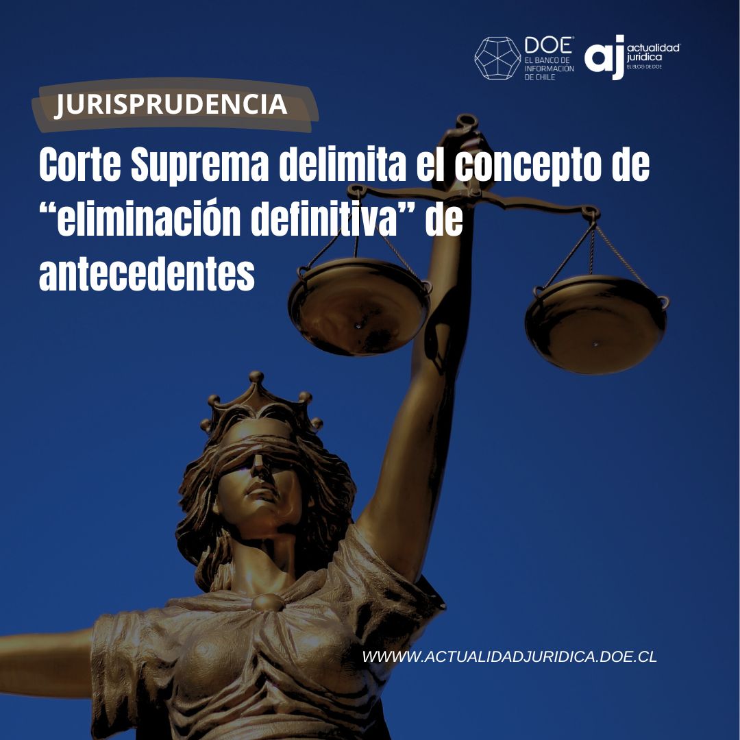 ⚖️JURISPRUDENCIA| El máximo tribunal, en el Rol N° 32.557-2025, sostuvo que el artículo 38 de la Ley 18.216 no autoriza al Registro Civil a suprimir completamente las anotaciones penales, delimitando así el concepto de “eliminación definitiva”.
Lee➡️actualidadjuridica.doe.cl/corte-suprema-…
#DOE