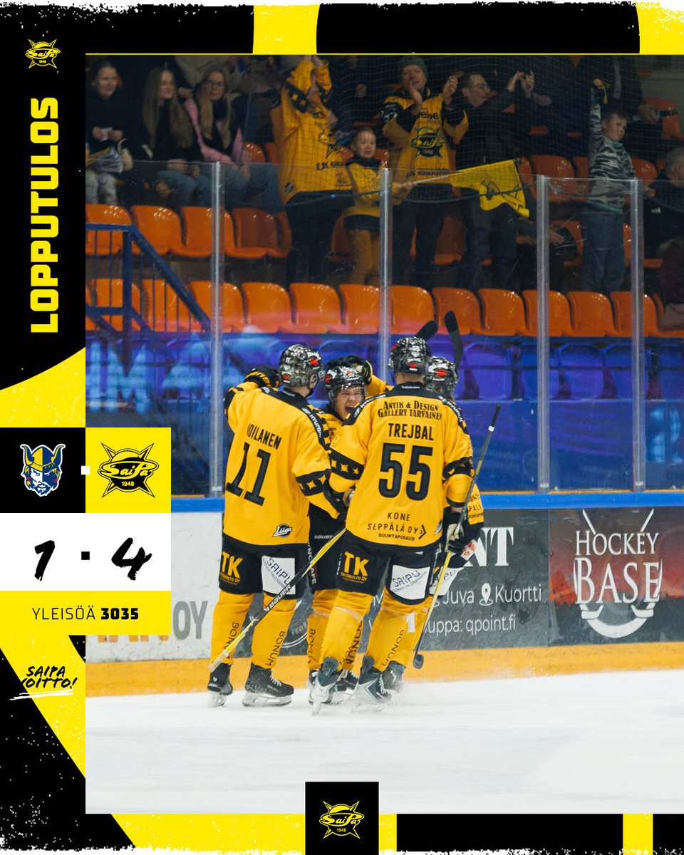 Jukurit - SaiPa | Lopputulos | 1-4

🚨 0-1 Zezelj
🚨 0-2 Nikkanen (Kivenmäki, Siikanen) YV
🚨 0-3 Hokkanen (Siikanen, Naukkarinen)
🚨 1-4 Kalapudas TM

Torjunnat:
Piiroinen, SaiPa 15
Buitenhuis, Jukurit 19

#SaiPa #Liiga #YhdessäVahvempia