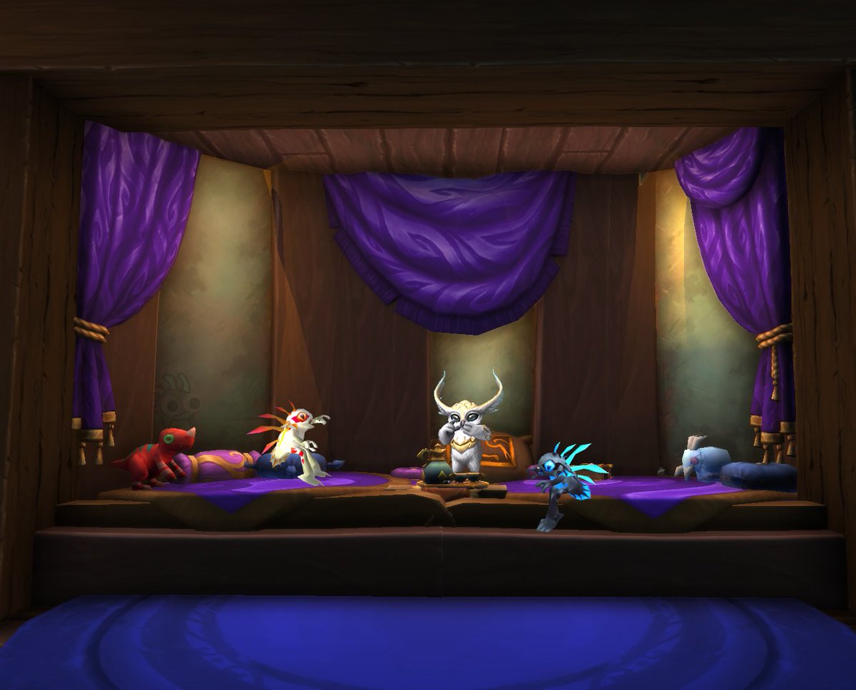 My guild on WoW does an advent calendar challenge and yesterday challenge was create a screen shot with Murlocs doing everyday things. Here was my submission and I won! 

Murlocs having a Tea Party, with a murloc spying in.