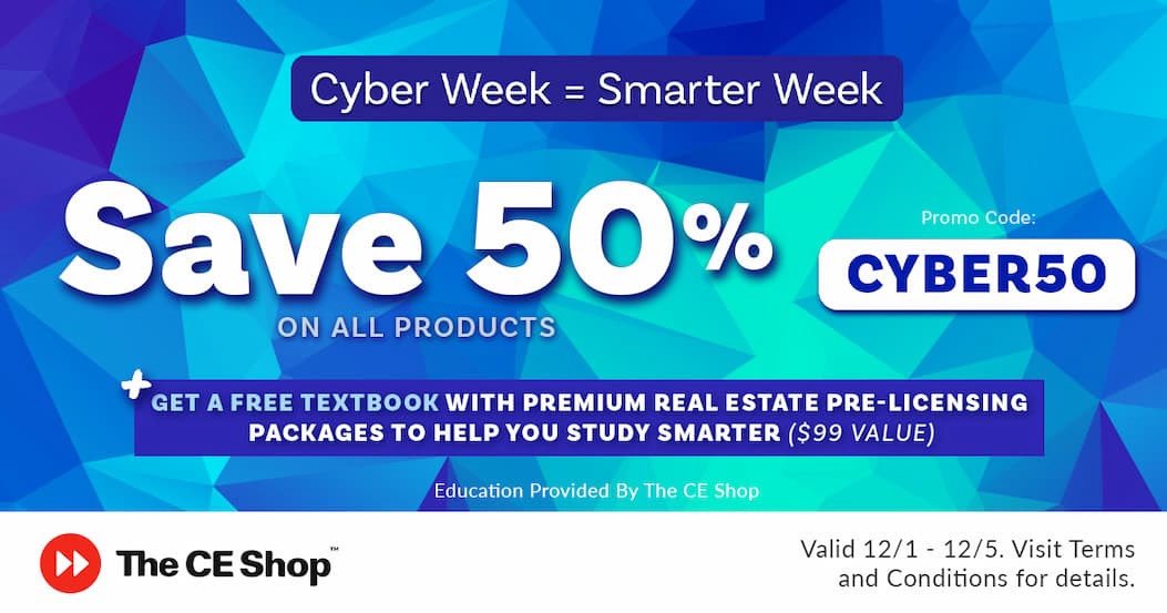 WyndRealty's tweet image. ⏰ Last Day!
Cyber Week ends tonight — don’t miss 50% off all CE Shop products + a free textbook with premium pre-licensing packages.

Use code CYBER50 before it’s gone.
👉 Wynd.TheCEShop.com

#WyndRealty #RealEstateEducation #CyberWeekSale #LastDay