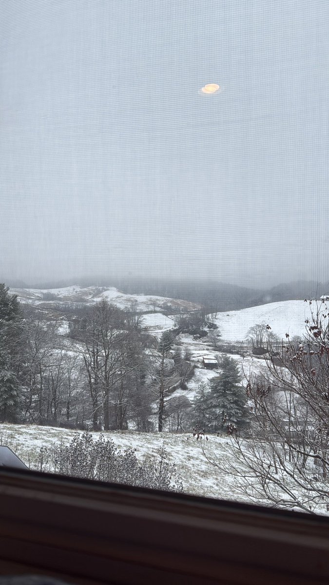 Addie_Battie's tweet photo. The man who kicked me out when I was 16 years old is now homeless and alone. 

In other news, 
                               here is a picture of the mountains covered in snow that I took from the window in the room my husband and I share. https://t.co/pKRatj4gVg