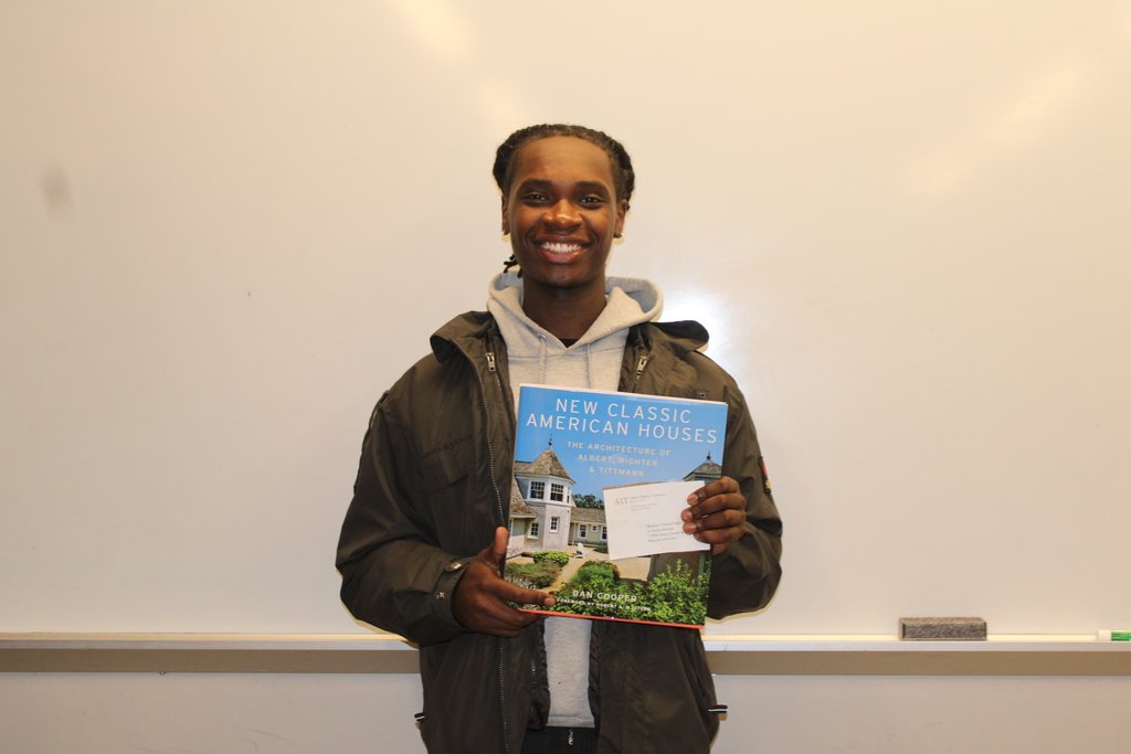 wteagles's tweet photo. Huge shoutout to Electrical senior Nathaniel Kahiro! He was gifted a copy of New Classic American Houses by Albert Righter Tittman Architects after showing top-tier professionalism on a trade field trip. https://t.co/yXLOs9l7o5