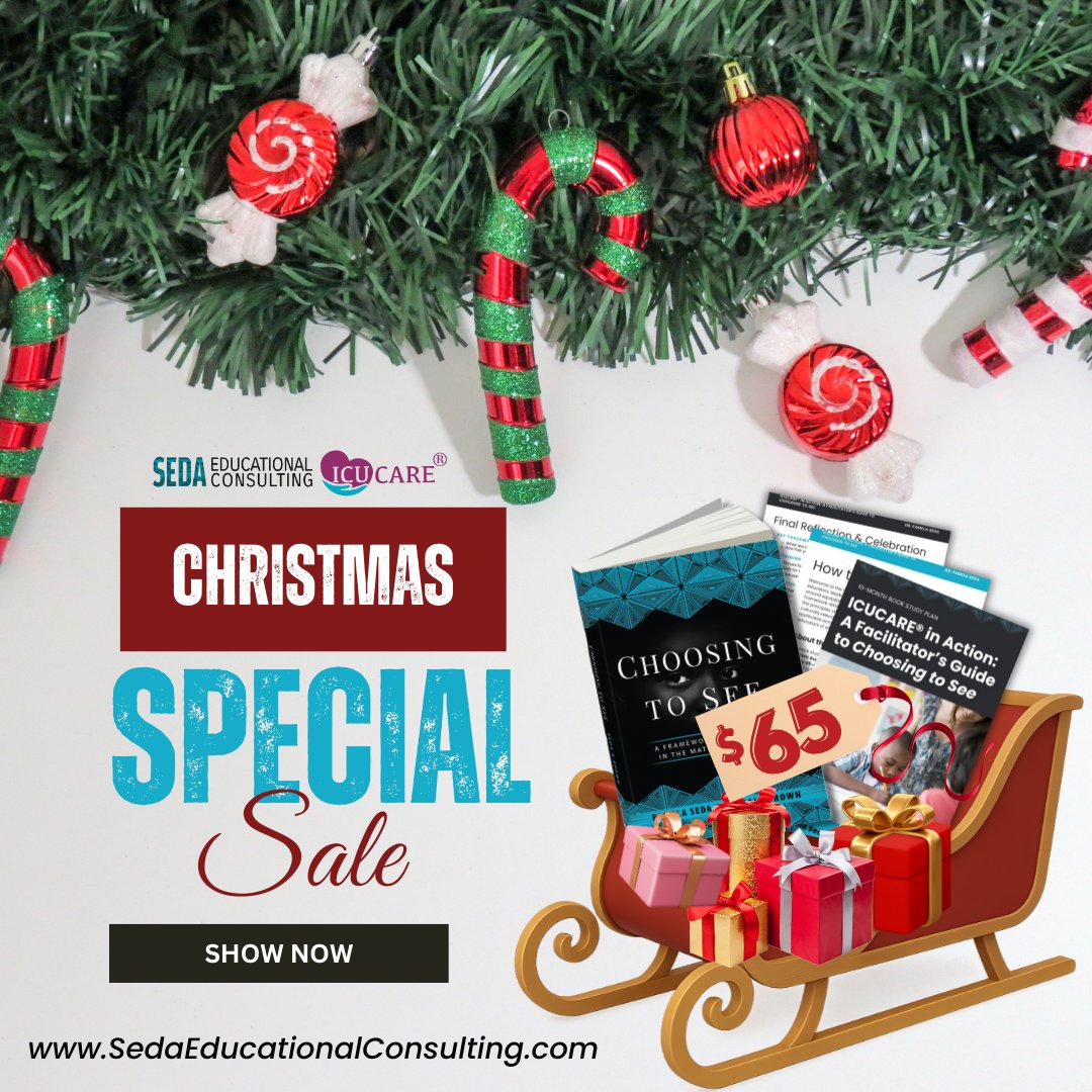 pamseda1's tweet image. Curriculum helps. Culture transforms. This bundle supports both. 📘✨
Strengthen classroom culture for only $65 ➡️ sedaeducationalconsulting.com/christmas
#ICUCARE #Choosing2See #dbc_inc #ChristmasGift #InspiredLeadership #ChristmasSpecial