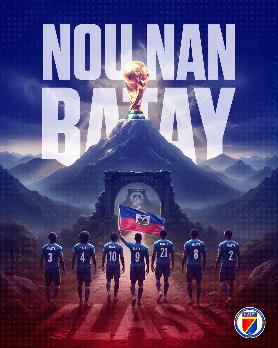 OFFICIEL ! Haïti sera dans le groupe C pour la phase finale de la Coupe du Monde 2026 !

🇧🇷 Brésil
🇲🇦 Maroc
🏴󠁧󠁢󠁳󠁣󠁴󠁿 Écosse 
🇭🇹 Haïti
