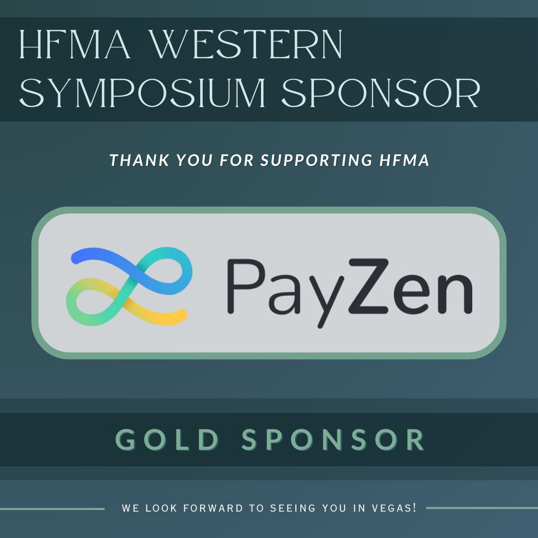 We’re thrilled to welcome <a href="/PayZenCare/">PayZen</a>  as a Gold Sponsor for the HFMA 2026 Western Symposium!

Find your Zen in Vegas! ✨

Stop by Booth 415 for a free chair massage and discover how PayZen’s AI-powered platform is transforming the financial experience!
