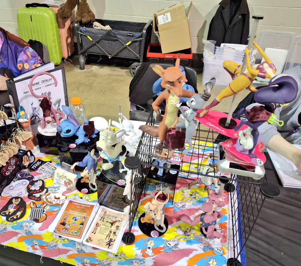 Setup at MFF in the marketplace. Check out some sculptures