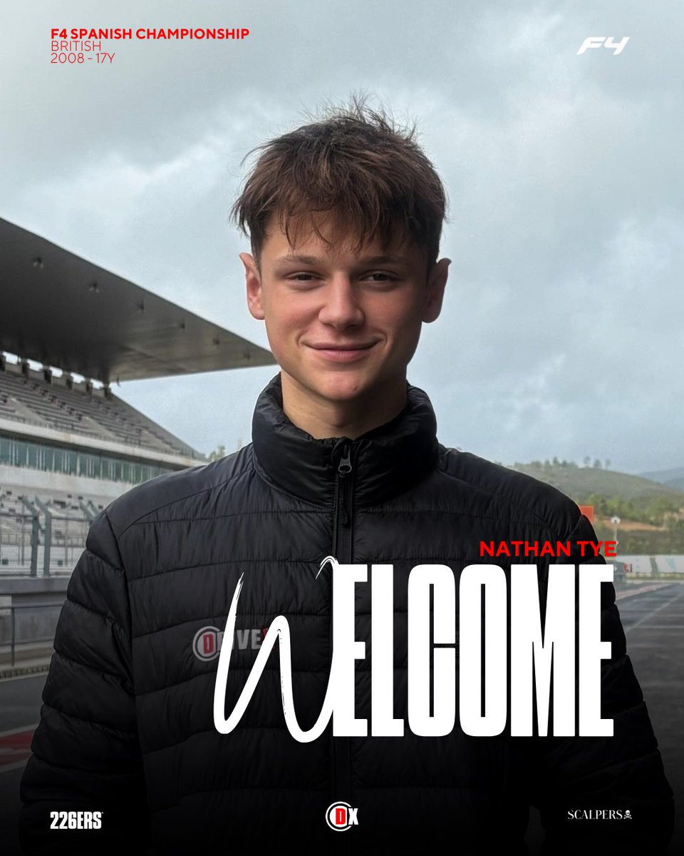Big news coming in ⚡️

We’re thrilled to welcome Nathan Tye to our lineup for the 2026 <a href="/F4Spain/">F4 Spanish Championship</a> season.

A new chapter begins. Let’s make it a strong one, Nathan👊🏻

#Drivexteam #Drivex #Formula4