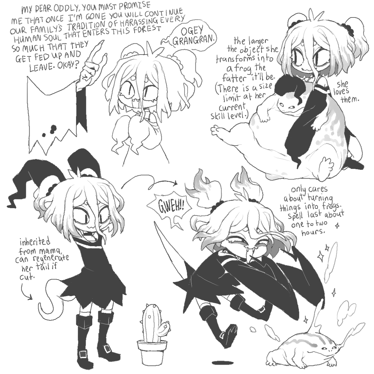 More of Odludek the newty little witch! She gets dizzy when she casts her favourite spell too much too quickly.