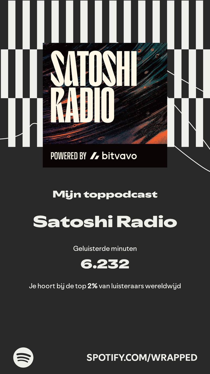 CryptoXaverius's tweet photo. @SatoshiRadioPod kreeg mijn eerste plek. Ontdek meer in mijn #SpotifyWrapped. 
https://t.co/b0oNHI2NgR https://t.co/4SiIbU4Vk5