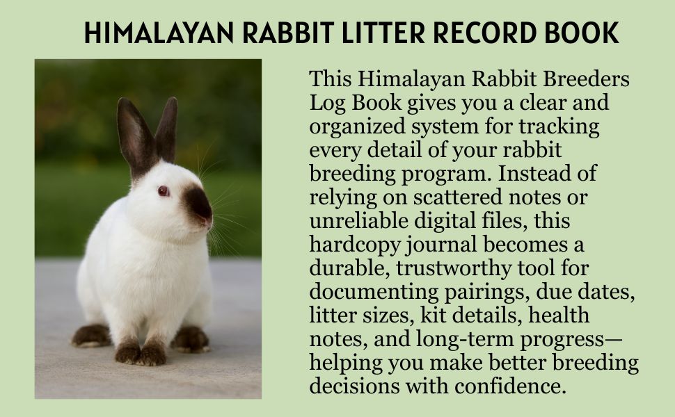 valerieraeg's tweet image. 📝🐰 Raising Himalayan rabbits? Your breeding program deserves better than scattered notes and risky digital files.
The Himalayan Rabbit Breeders Log Book  Backup that never crashes
#HimalayanRabbit #Rabbitry #RabbitBreeder #4HRabbits 
amzn.to/4rGIL80