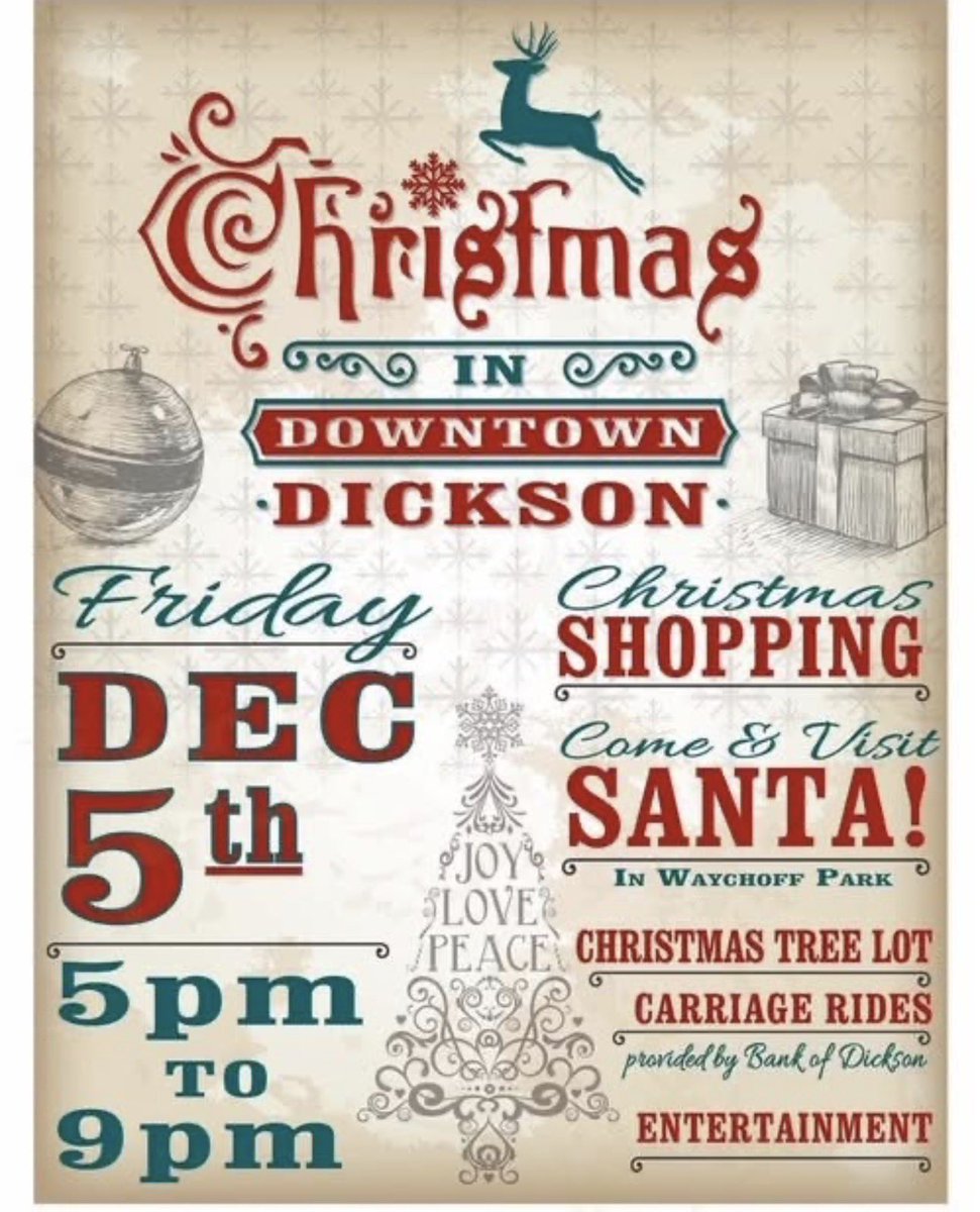 Come see Dickson County Schools at Christmas in Downtown Dickson tonight! We will have books to giveaway and information about Pre-K and Kindergarten! Hope to see you there! 🎅🏻📕🎄