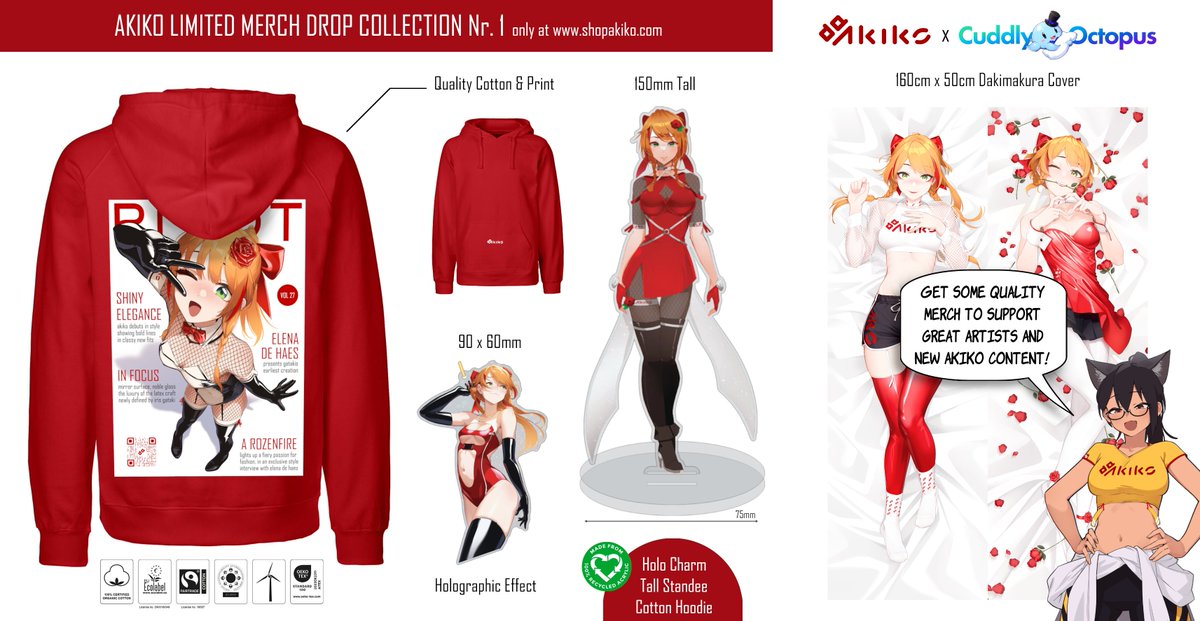 Big News!🔔

My 1. high quality merch and fashion collection is out now. Sponsored 100% by myself so you support Akiko in her entirety!

I've tested everything, worn everything and made sure it's top notch and it'll be a big help to get this project rolling well!🧡