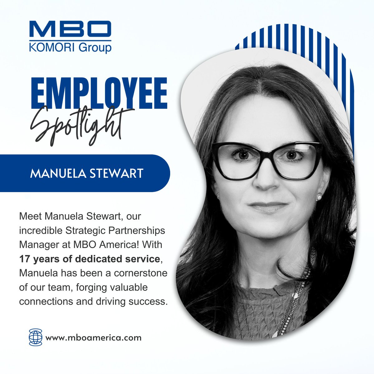 MBOAmerica's tweet photo. Meet Manuela Stewart, our Strategic Partnerships Manager at MBO America!
17 years strong, master connector, travel lover, dance floor queen & proud chocoholic ๐ซ
Huge thanks for your passion & energy, Manuela! #TeamMBO https://t.co/RDKLTJu3j2