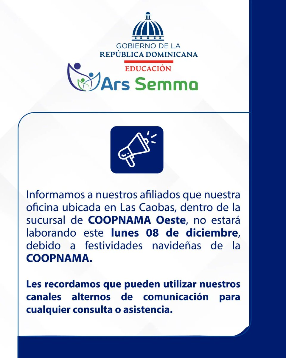 #AVISO #COOPNAMA #Navidad
