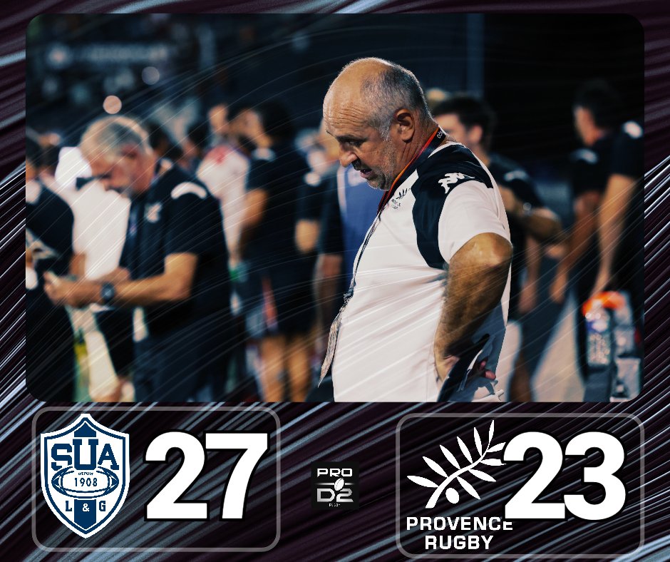 #rugby   Fin de série pour <a href="/ProvenceRugby/">Provence Rugby ⚫️🏉</a>  qui ne ramène qu'un point de bonus défensif d' <a href="/agen_rugby/">Agen Rugby - SUA LG</a>  après un gros combat. A lire dans <a href="/laprovence/">La Provence</a> #proD2 <a href="/LNRofficiel/">Ligue Nationale de Rugby</a>