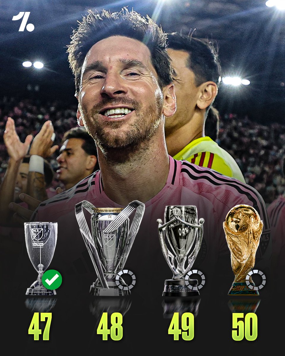 Lionel Messi's 50th career trophy will be the World Cup, if he is to win all of his upcoming finals 😳🏆

It feels like it's written in the stars ✨