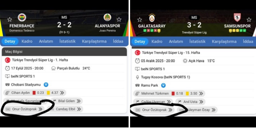 Fenerbahçe Alanyaspor maçında son dakika penaltıyı vermeyende Onur Özütopraktı.Puan farkı 1 çaldığı puan 4