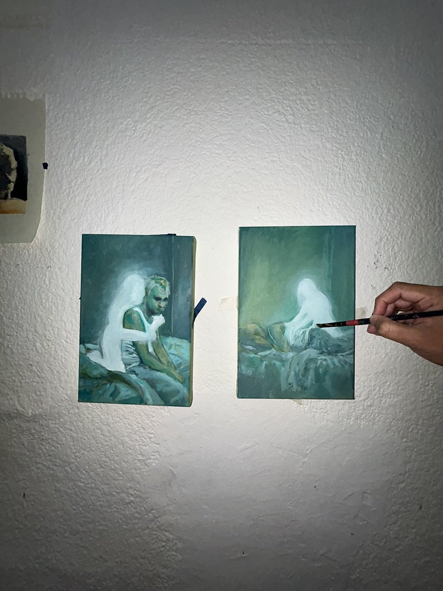 csrrndn's tweet photo. pinturas en dúo con Sergio variantes de Sega Bodega https://t.co/y691uEdq1H