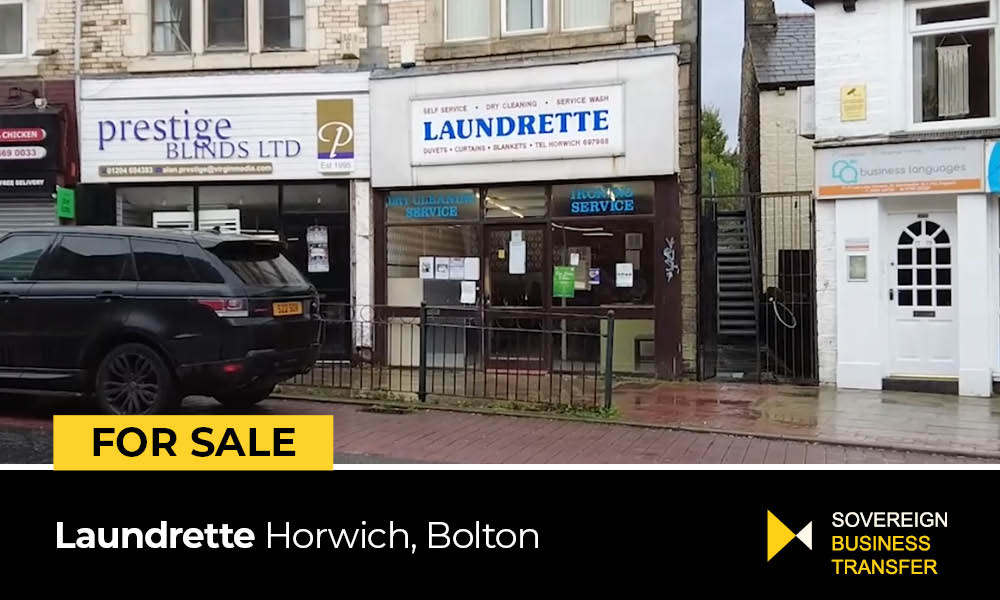 Self-Service Laundrette for sale in Horwich, #Bolton. More info &amp; VIDEO TOUR 👉 sovereignbt.co.uk/business-for-s… Ideal venture for ‘hands on’ owner operator.