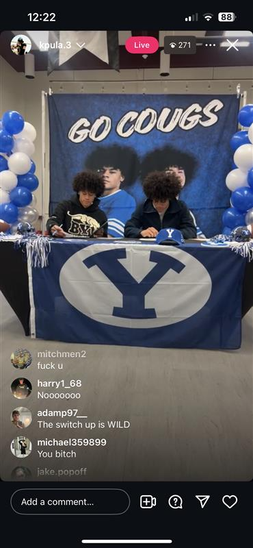 ShawnWilkey's tweet photo. Utah fans in shambles with the Pula twins signing to rival BYU. @Kennanpula6 @jaron_pula Welcome to BYU, much love and excitement for you. Tune out the haters https://t.co/opKhhHGvuA