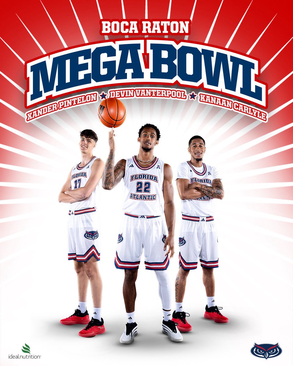 The Fourth Annual Mega Bowl is HERE 🏀🔥 vs. Saint Leo on Wednesday, Dec. 10 at 7pm — let’s keep the trophy in Boca! 🏆 Limited Mega Bowl posters are available while supplies last. 

Purchase your Mega Bowl tickets below!
🎟️: bit.ly/4rBo79g