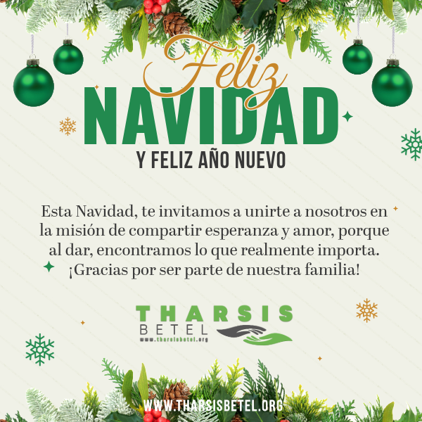 THARSISBETEL's tweet photo. ¡Feliz Navidad desde Tharsis Betel!

Esta Navidad, te invitamos a unirte a nosotros en la misión de compartir esperanza y amor, porque al dar, encontramos lo que realmente importa. ¡Gracias por ser parte de nuestra familia! https://t.co/xz5s2XlTvc