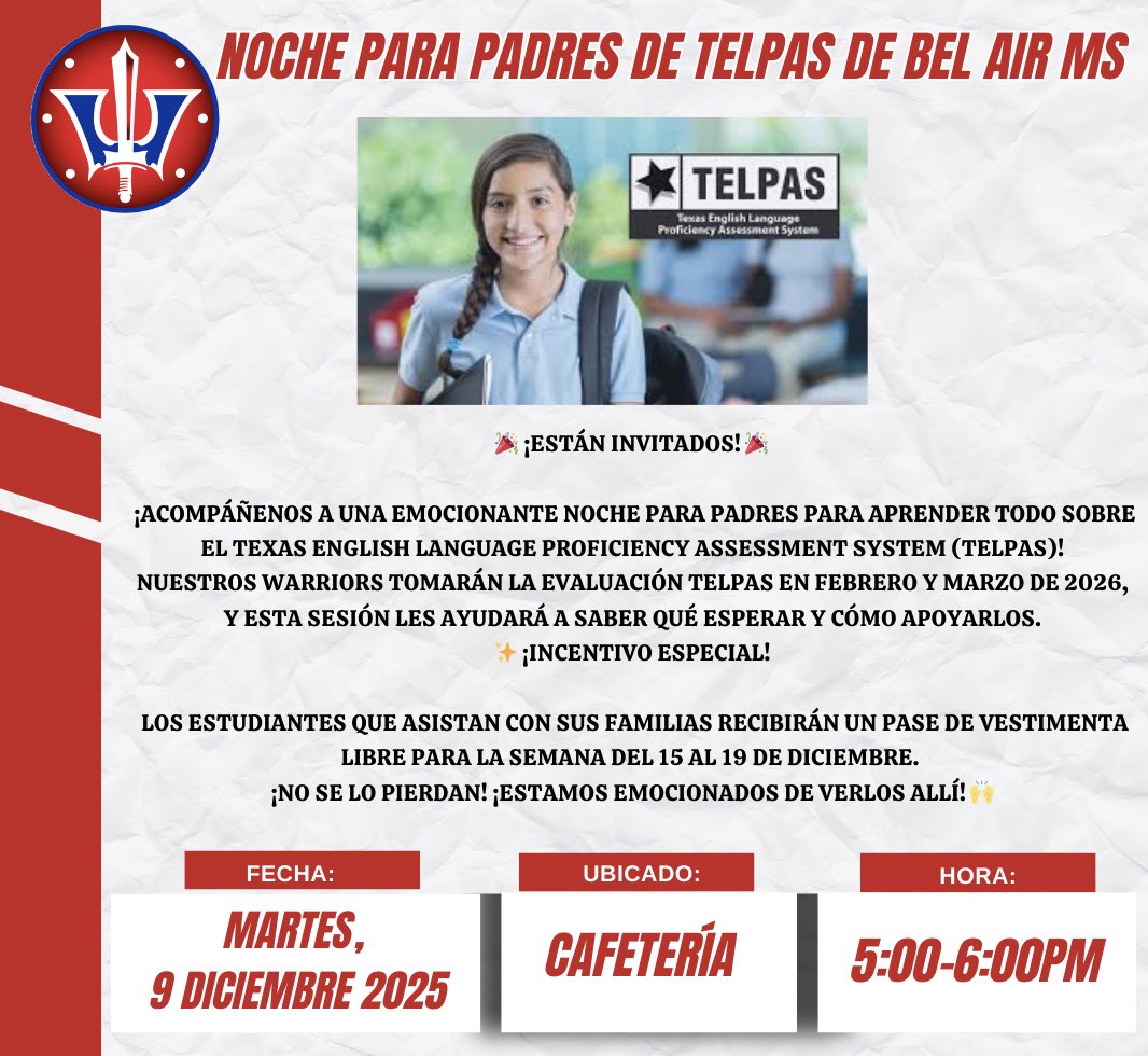 TELPAS Parent Night! Come out and join us!