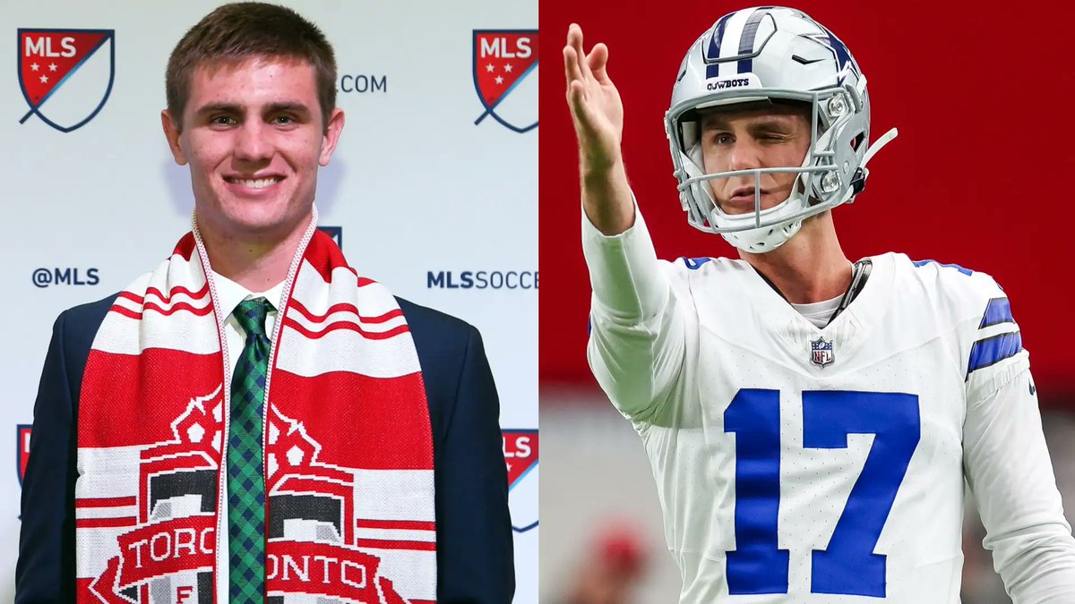 NFL_DovKleiman's tweet image. Legendary: Cowboys kicker Brandon Aubrey has one of the best stories in all of sports.

He was a 1st-round pick in the MLS Draft, but his soccer career stalled. So he walked away and used his software engineering degree to start working in tech.

One night, while watching the NFL…