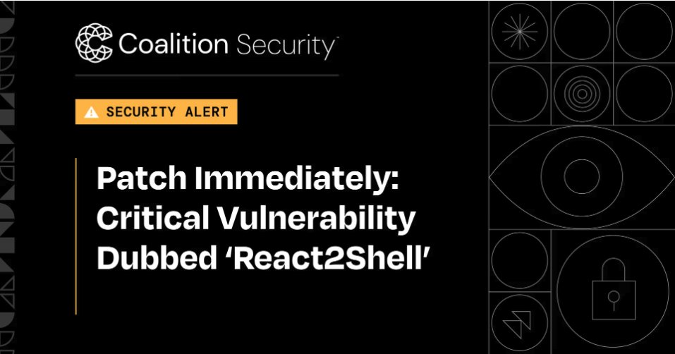 🚨 There's a critical vulnerability in React Server and Next.js applications that allows remote code execution (RCE) without authentication, enabling attackers to take control of the system. 

Don't wait to patch. More details can be found here: bit.ly/4rA9D9z