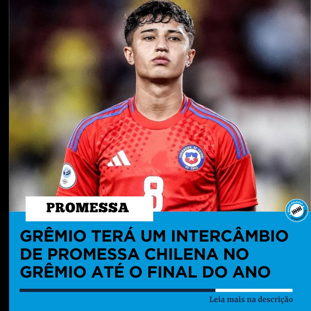 radiopachola's tweet photo. CHILENO NO GRÊMIO

Destaque da seleção chilena sub-17, o meia Diego Molina inicia um período de intercâmbio no Grêmio. Pertencente ao Santiago Wanderers-CHI, o jogador permanecerá no clube até o fim deste ano.
Por ainda não ter 18 anos, Molina não pode assinar contrato profissional. O Grêmio avaliará adaptação, potencial e rendimento no dia a dia antes de definir próximos passos.

🗞 @kaliel_dorneles
📸 Everton Silveira / L'Agence Sports & Business