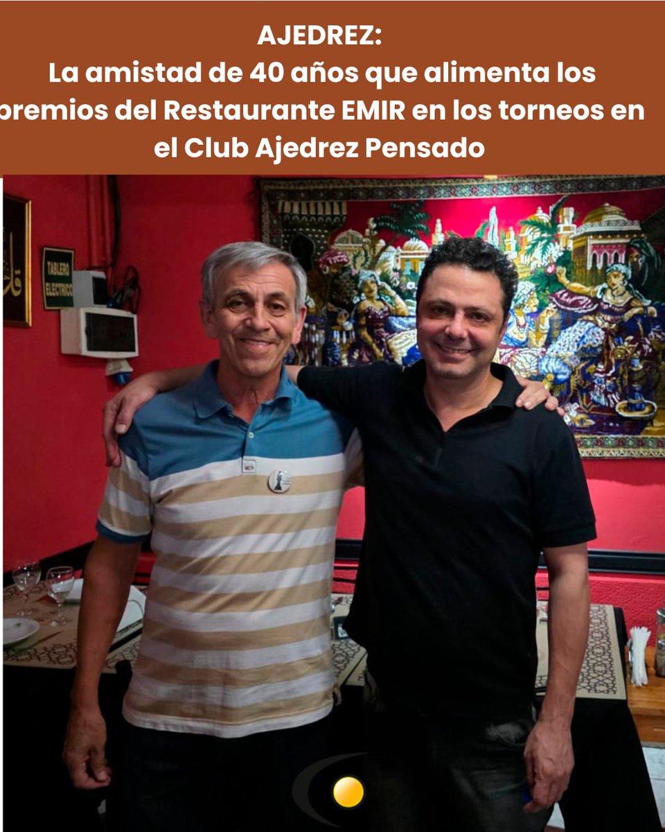 Cada mes, los jugadores del Club Ajedrez Pensado esperan dos cosas: saber en qué torneo se sorteará la picada árabe del Restaurante Emir y competir por ganar para celebrar luego con familia o amigos.
Leé la entrevista acá 👉 talentosports.com.ar/noticia/8426/a…