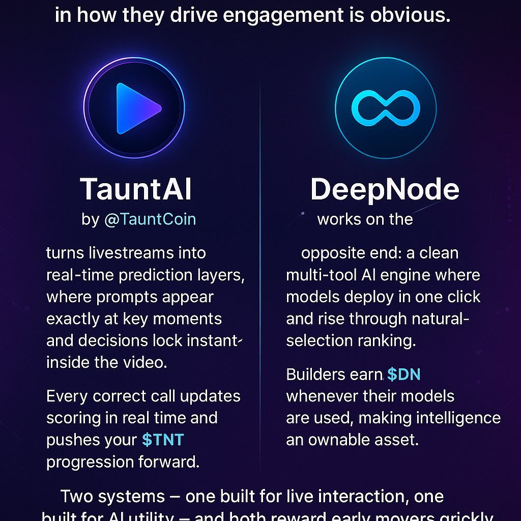 比较 Taunt AI 与 DeepNode AI 在加密参与方面功能的信息图