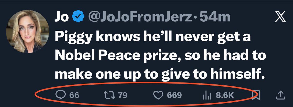 1 million followers and this is her current engagement. She’s still trying to rage bait you to get you to engage. Don’t do it. Starve the grift.
