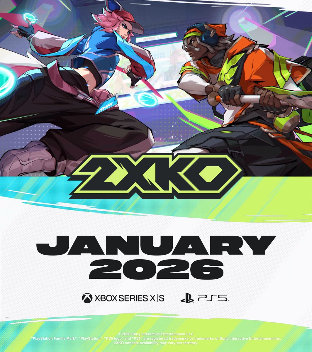 📰2XKO IS COMING TO CONSOLES!

RELEASING ON XBOX SERIES X | S AND PLAYSTATION 5 ON JANUARY 2026! A new champion will be revealed on The Game Awards on December 11th!