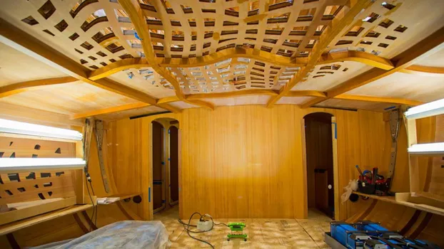 HardPressedN's tweet image. My favorite Frank Gehry project was the sailboat he designed. The sailplan could have been much more refined, but the hull and hardware are insane.