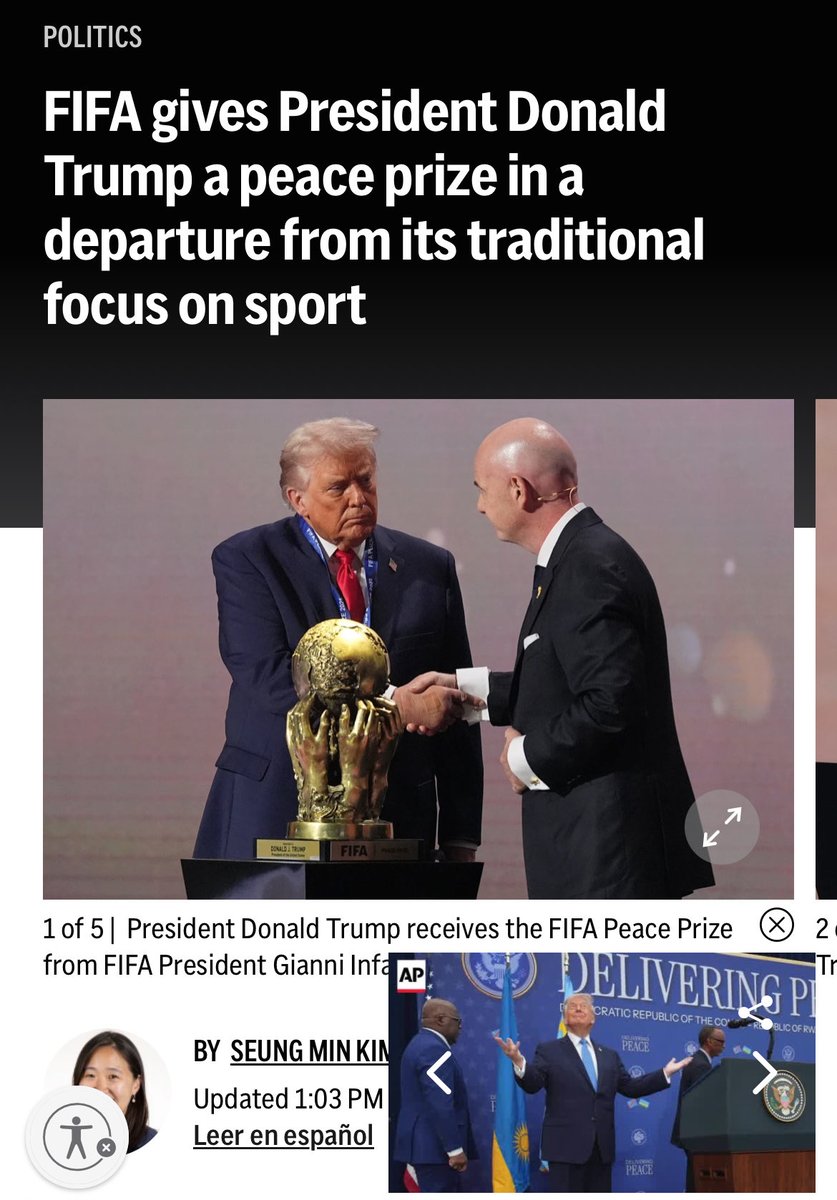 Troyhodn's tweet photo. President Trump Receives First-ever FIFA Peace Prize!! Do you think he deserves it? https://t.co/DwKDifSMRa