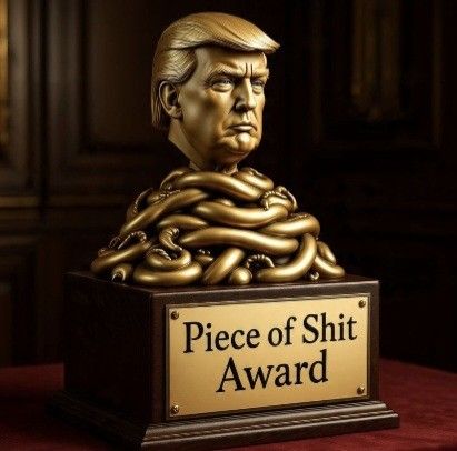 Only in this country could a POS like trump call a sitting governor a re_ard and an entire group of Americans garbage and get a Peace Prize from a rigged soccer club after agreeing for the government to give that soccer club $625 Million dollars from our taxes.