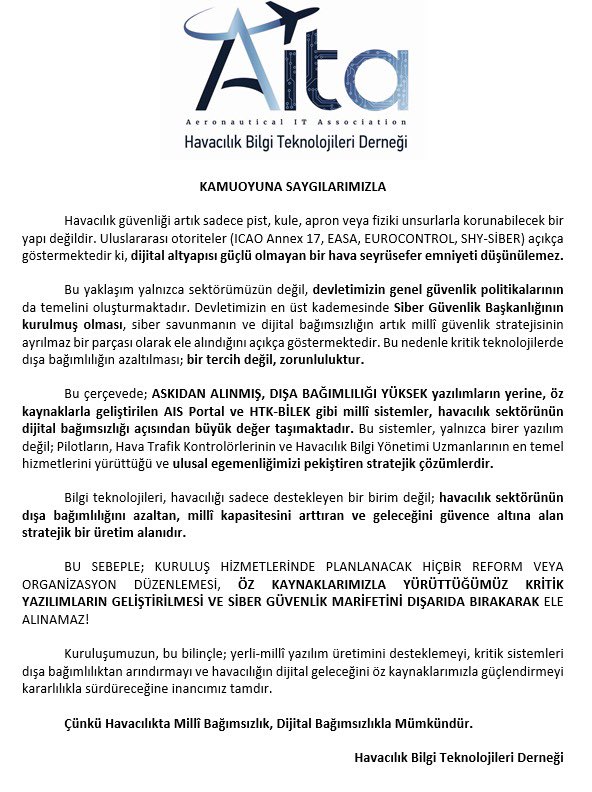 Havacılık Bilgi Teknolojileri Derneğimizin açıklamasıdır.

<a href="/a_uraloglu/">Abdulkadir URALOĞLU</a> 

<a href="/umitonaltr/">Ümit Önal</a>
 
<a href="/iskurtenver/">Enver İSKURT</a>
 
<a href="/ofatihsayan/">Dr. ÖMER FATİH SAYAN</a>
 
<a href="/ecakmakdhmi/">Enes Çakmak</a>
 
<a href="/cengizpasaoglu/">Cengiz Paşaoğlu</a>

<a href="/cakmakfatih/">Fatih Cakmak🇹🇷</a>
 
<a href="/mstfakkaya/">Mustafa Akkaya</a>
 
<a href="/dhmikurumsal/">DHMİ Genel Müdürlüğü</a>