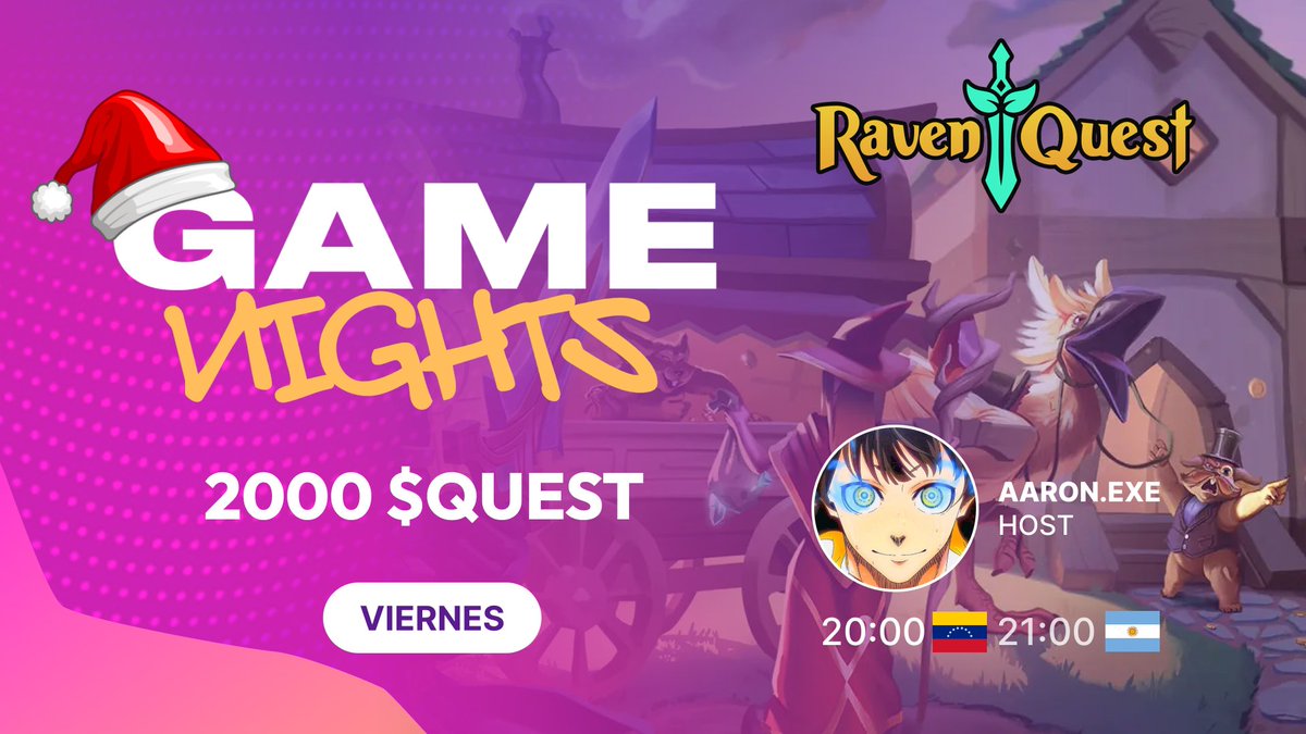 OLAGuildGames's tweet photo. Hoy tenemos Gamenight de @RavenQuestGame⚔️

@aaron_3x3 llevará una noche llena de misiones, diversión y premios.
🔥 ¿Te la vas a perder?
Entrá y sumate a la aventura 👇
#RavenQuest #OLAGG #GameNight https://t.co/hscsMkYhfh