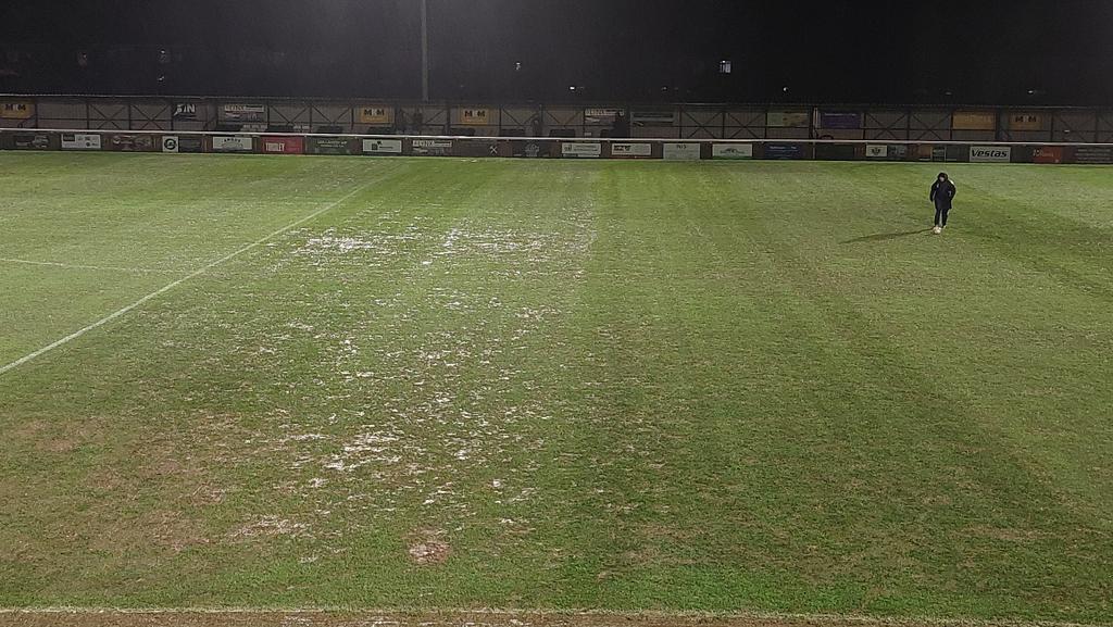 ConsettAFC's tweet photo. Tonight's game at @Ashington_FC has just been called off after the referee pronounced the pitch unplayable after heavy rain in the last hour. https://t.co/Ha3YrXpW7F