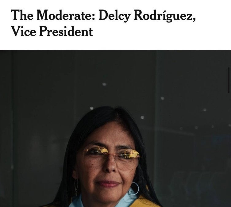 barbara_spl's tweet photo. Delcy Rodriguez esta señalada como una de las responsables del asesinato del Capitan Arevalo asi como de ordenar secuestros y torturas a objetivos específicos pero el @nytimes la califica como “moderada”. Así esta el nivel de este medio, como agencia de propaganda chavista. https://t.co/rzuDJaJlMc
