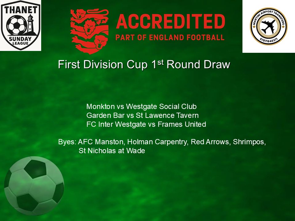 First Division Cup 1st Round Draw