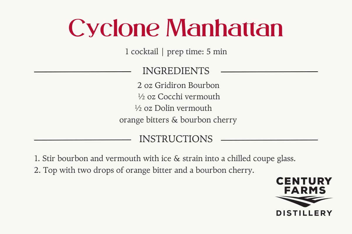 CycloneGridiron's tweet image. If you're feeling the need for a cocktail right now, here are a couple recipes featuring Gridiron Bourbon. #APourWithAPurpose