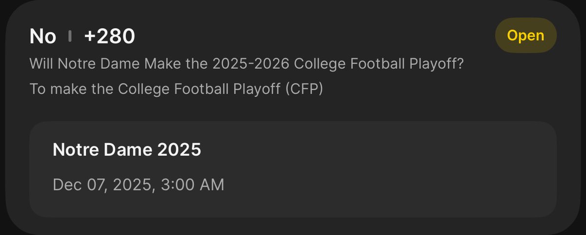 patrick_eberle's tweet photo. If anyone likes free money, ND is +280 to NOT make the playoffs on DraftKings Sportsbook. #DKPartner 🧵 https://t.co/6XjO4OYn0g