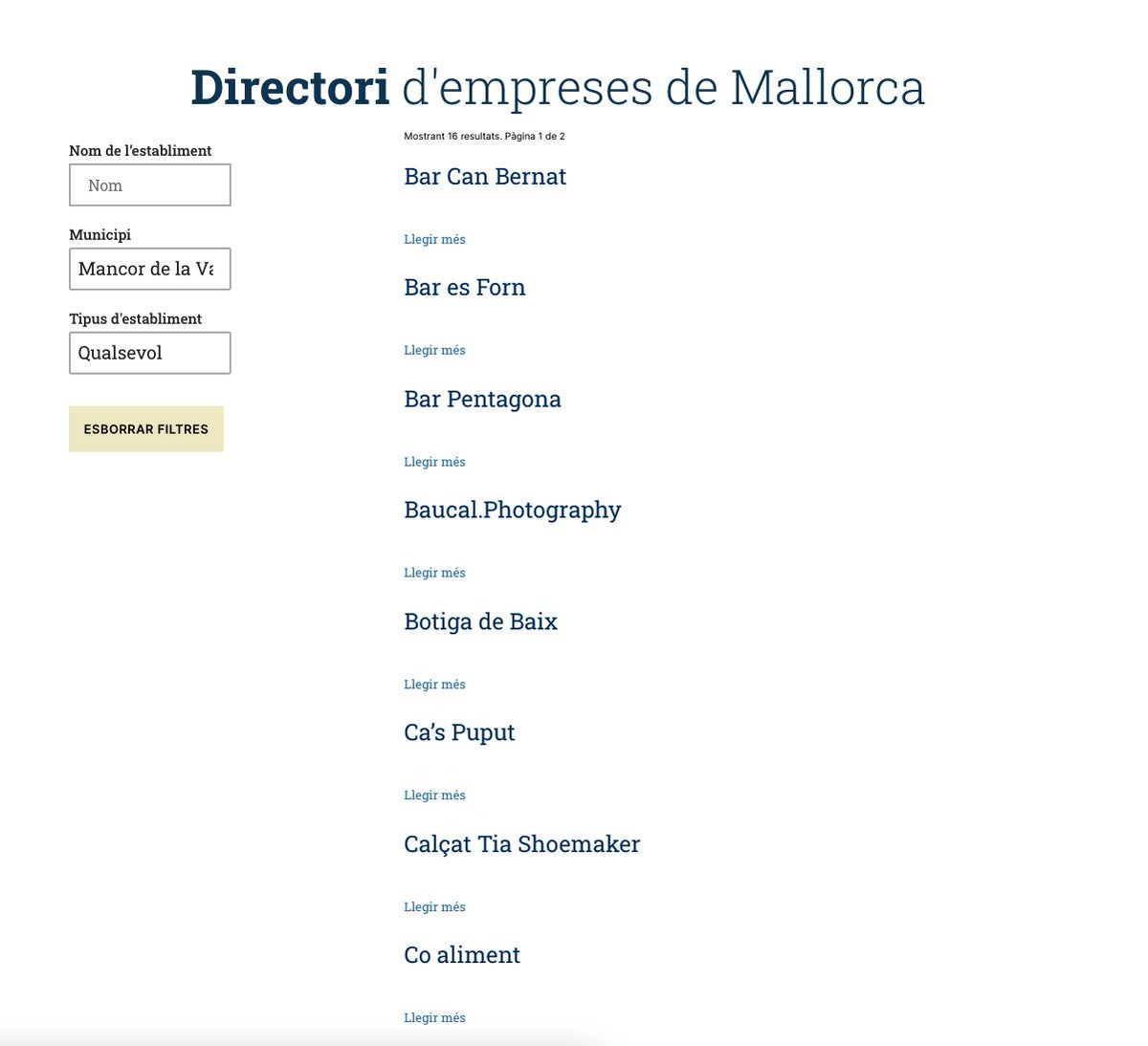 🏪 Saps el telèfon de la botiga de Baix a #MancordelaVall? 

🏥 I a on és la farmàcia?

🤔 El directori d'empreses de #MallorcaActiva ho sap!

🖇 Apunta’t gratuïtament per millorar la teva imatge digital👇
bit.ly/MallorcaEmpresa

#Comerç #Empresa #Emprenedoria