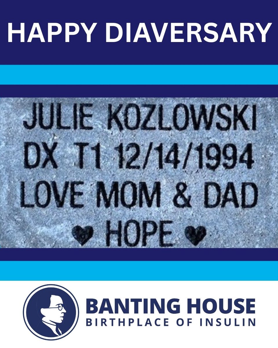 From all of us at the #birthplaceofinsulin, we are wishing Julie a very happy #diaversary! We hope you have a great day!

#BantingHouse #thisplacematters #banting #diabetes #insulin #t1d #histmed #ldnont #fundraiser